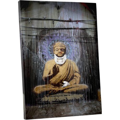 Banksy Wounded Buddha painting Print on Framed Canvas Wall Art Home Decoration